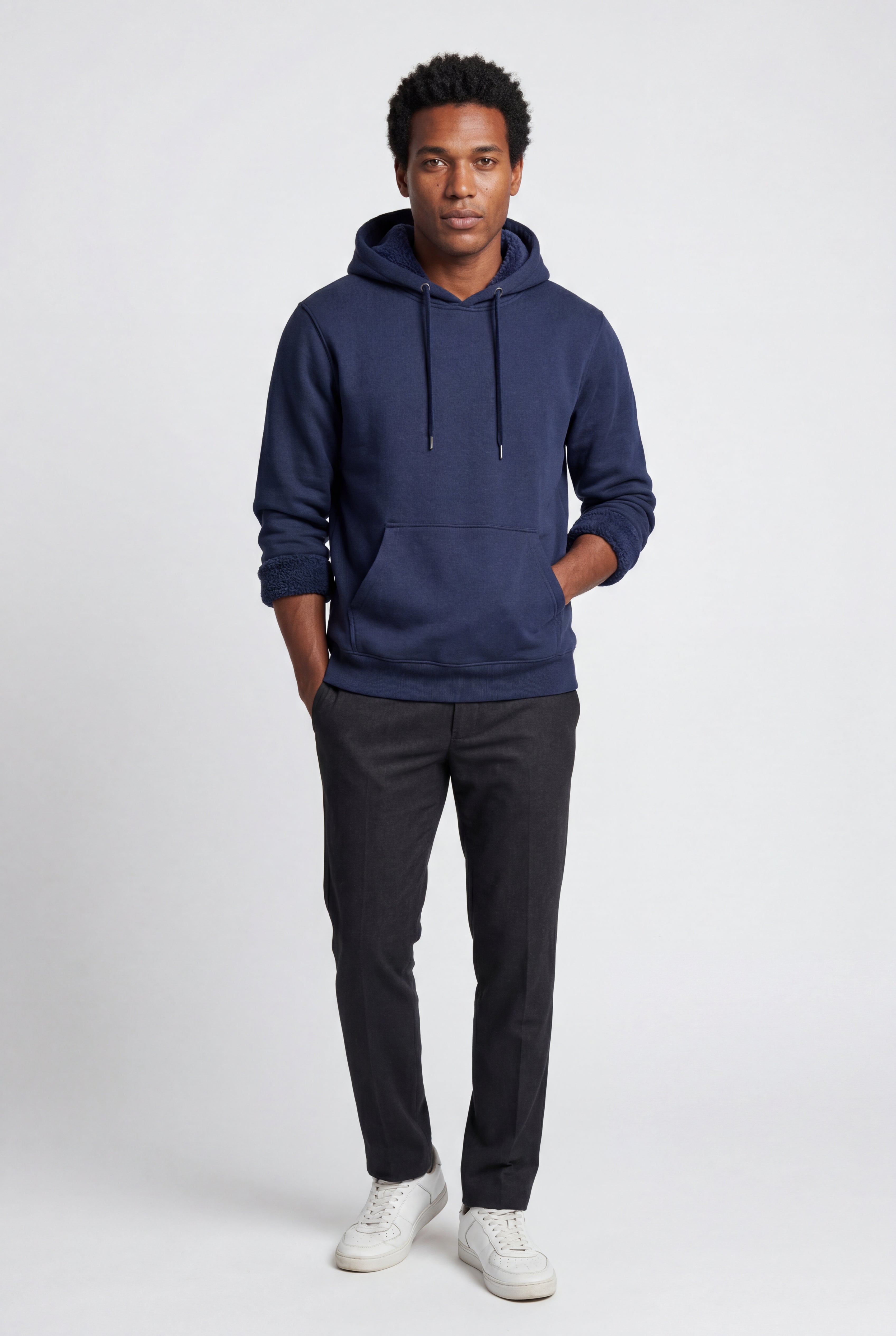Comfortable hoodie for cold days – Hooded sweatshirt with pocket for men
