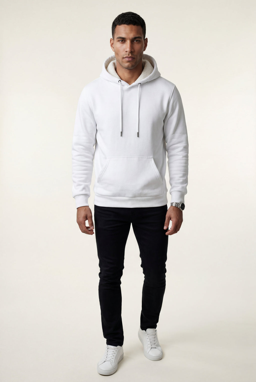 Comfortable hoodie for cold days – Hooded sweatshirt with pocket for men