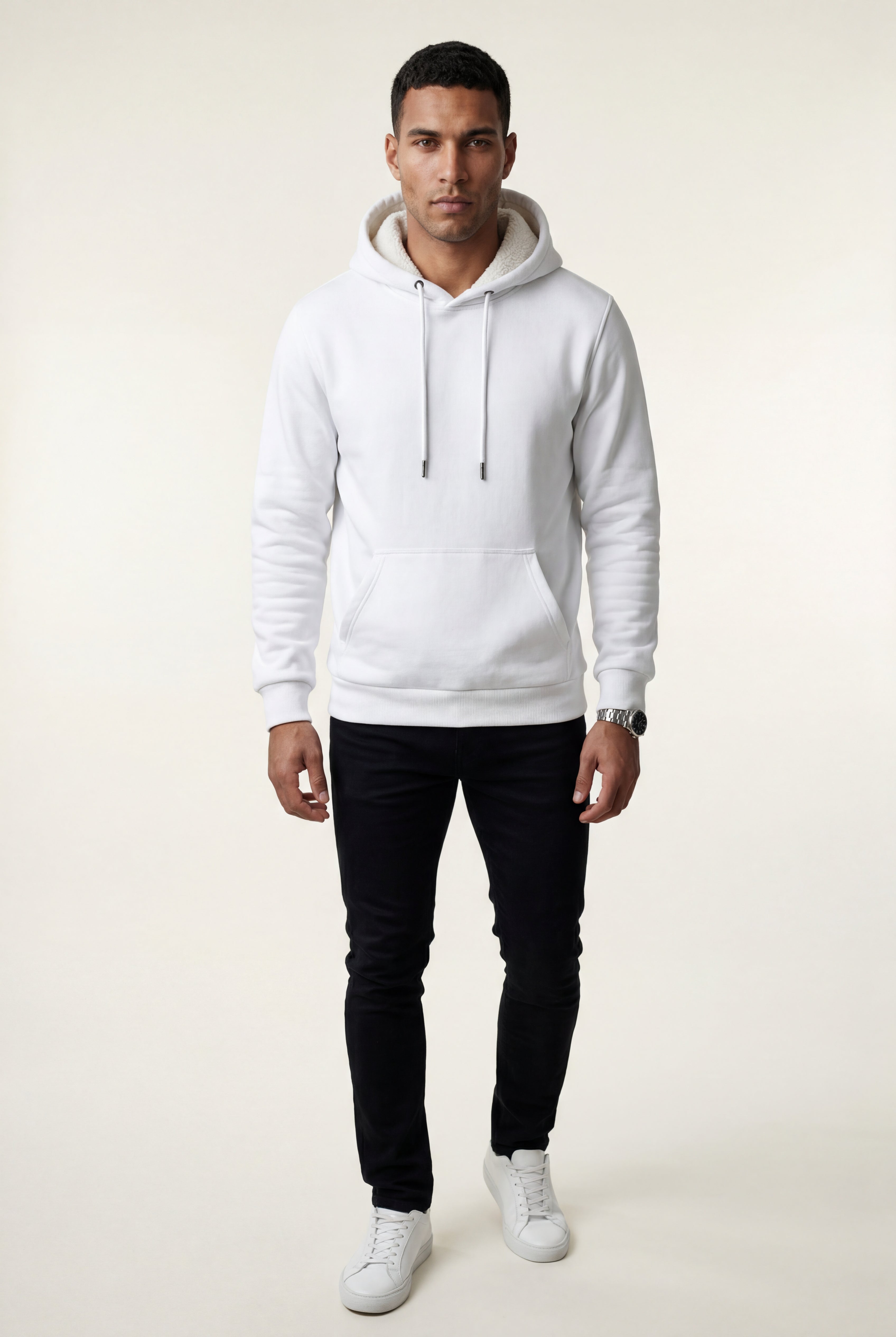 Comfortable hoodie for cold days – Hooded sweatshirt with pocket for men