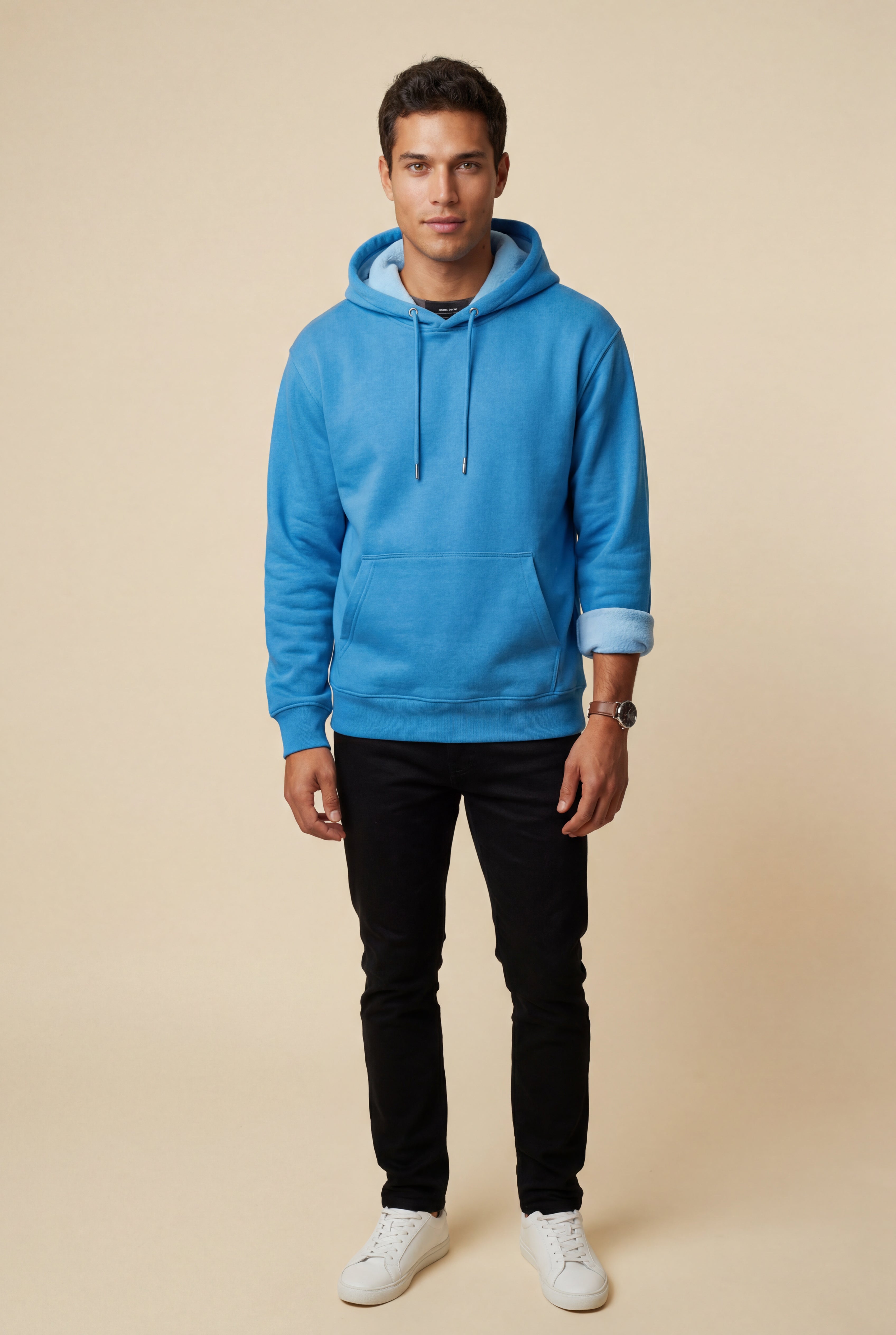Comfortable hoodie for cold days – Hooded sweatshirt with pocket for men