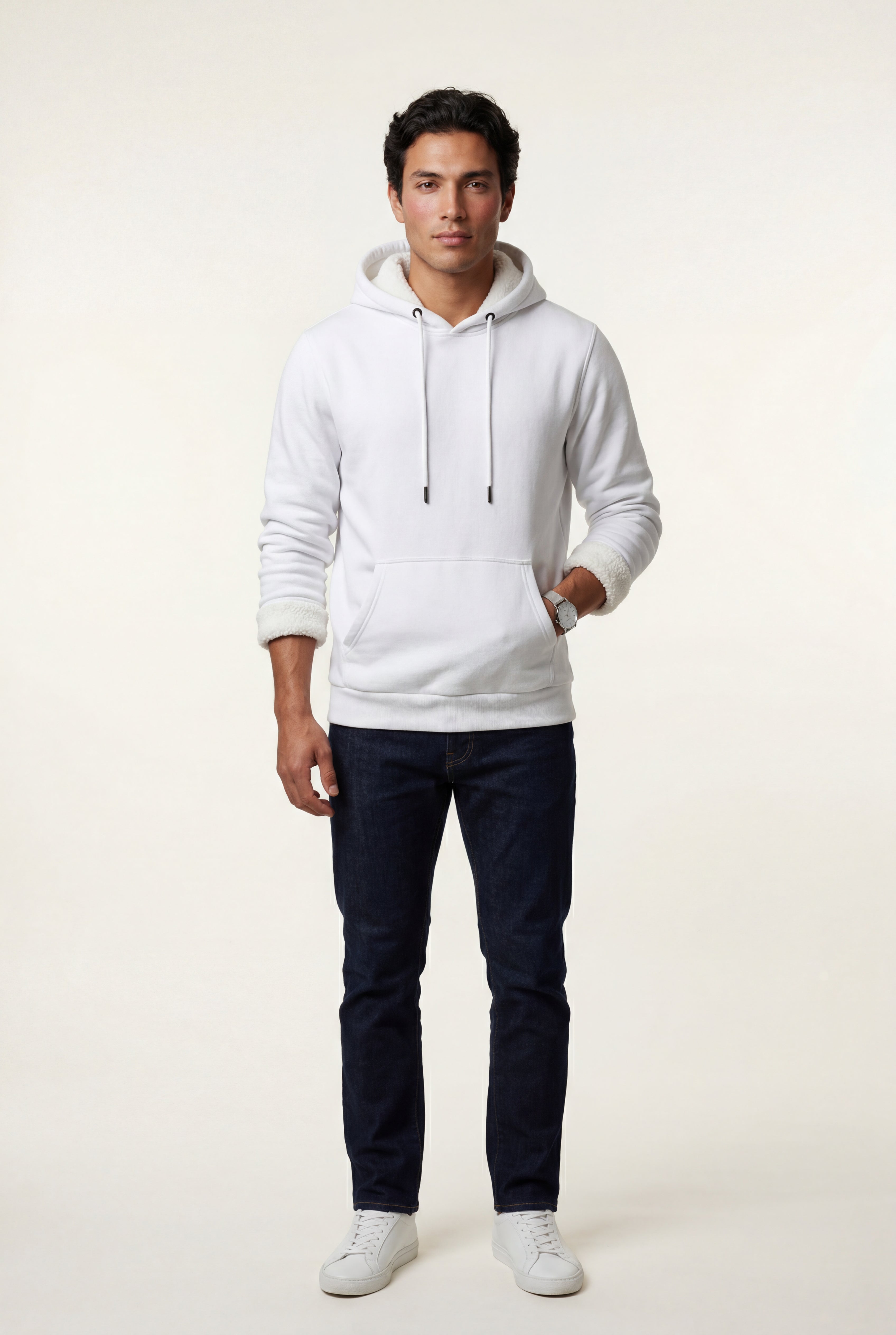 Comfortable hoodie for cold days – Hooded sweatshirt with pocket for men