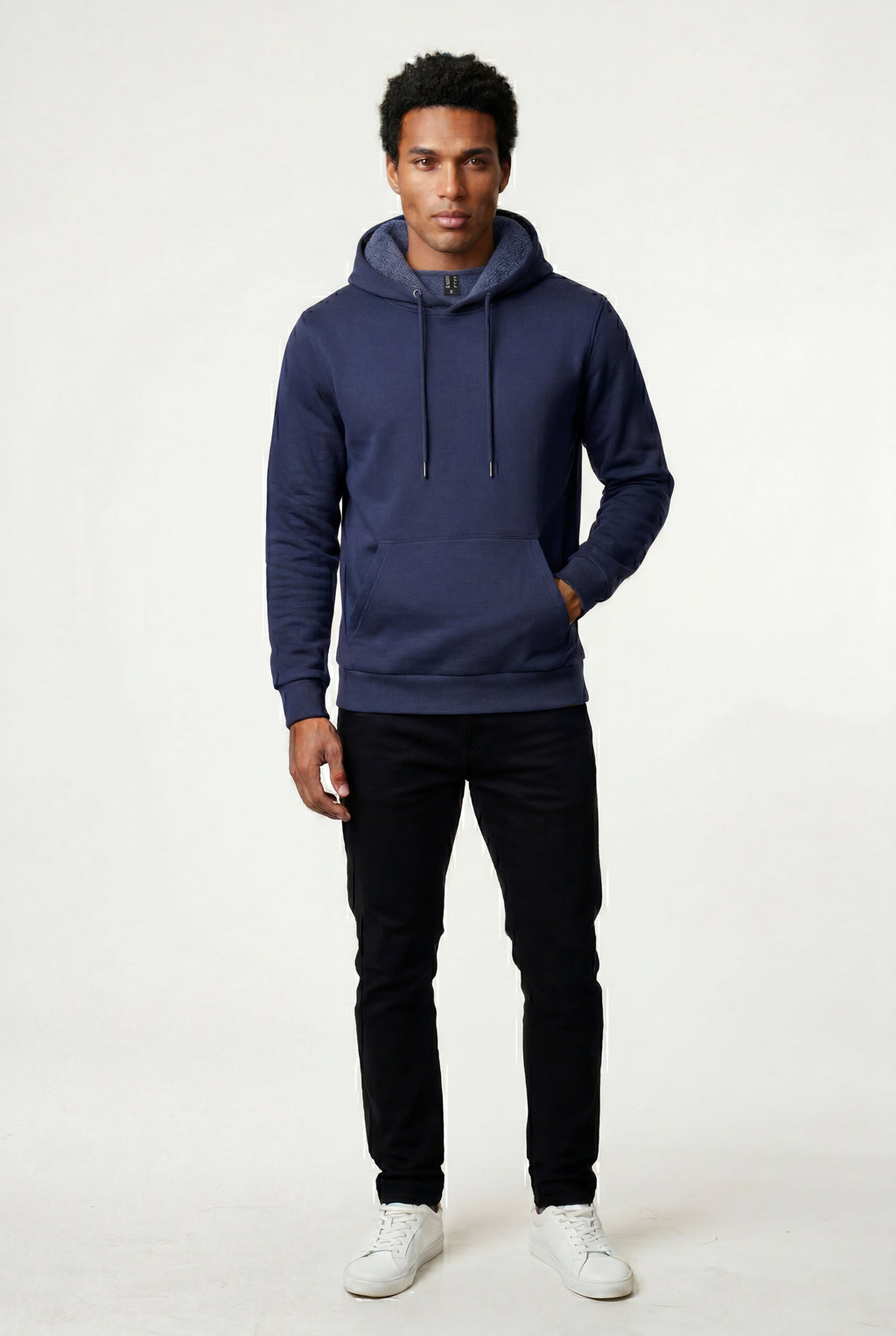 Comfortable hoodie for cold days – Hooded sweatshirt with pocket for men