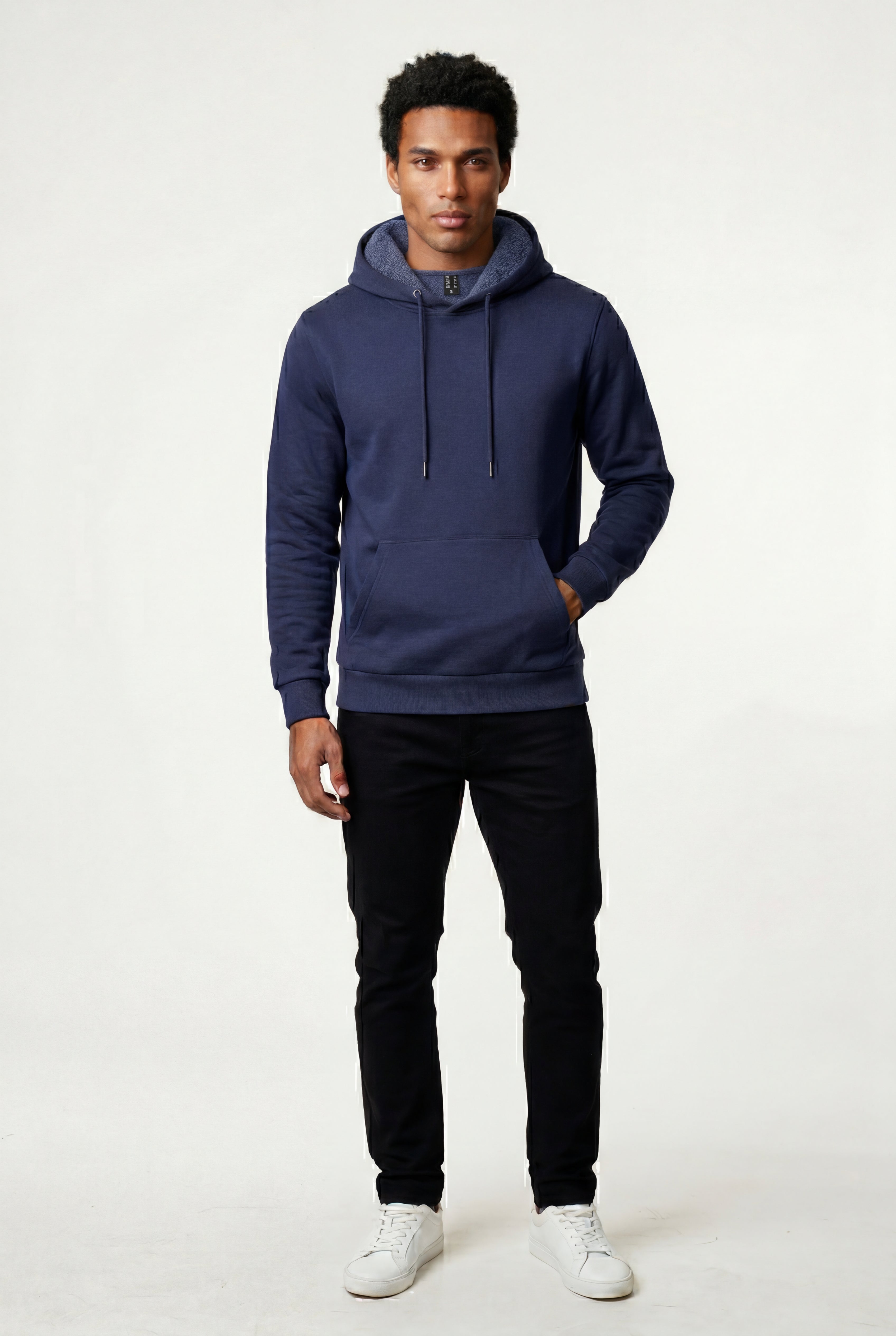Comfortable hoodie for cold days – Hooded sweatshirt with pocket for men