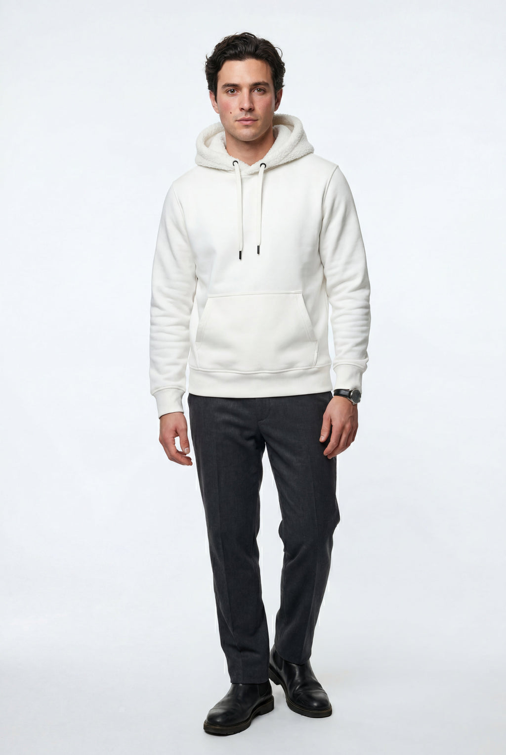 Comfortable hoodie for cold days – Hooded sweatshirt with pocket for men