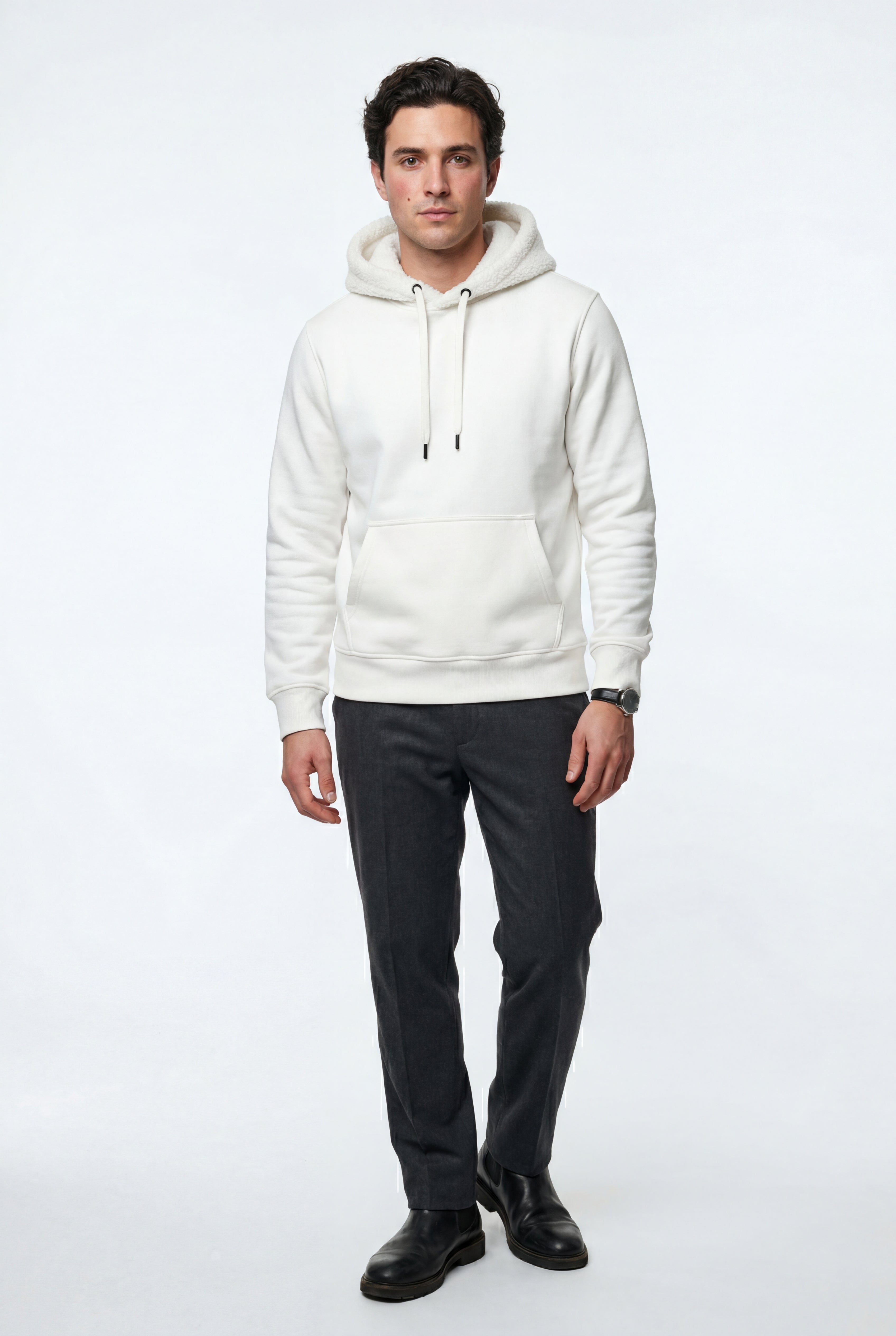 Comfortable hoodie for cold days – Hooded sweatshirt with pocket for men