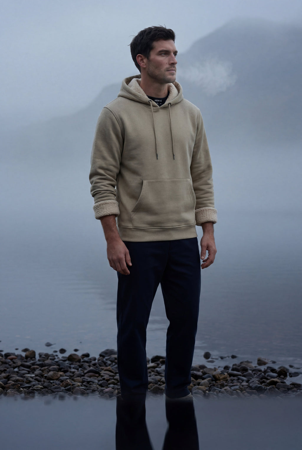 Comfortable hoodie for cold days – Hooded sweatshirt with pocket for men