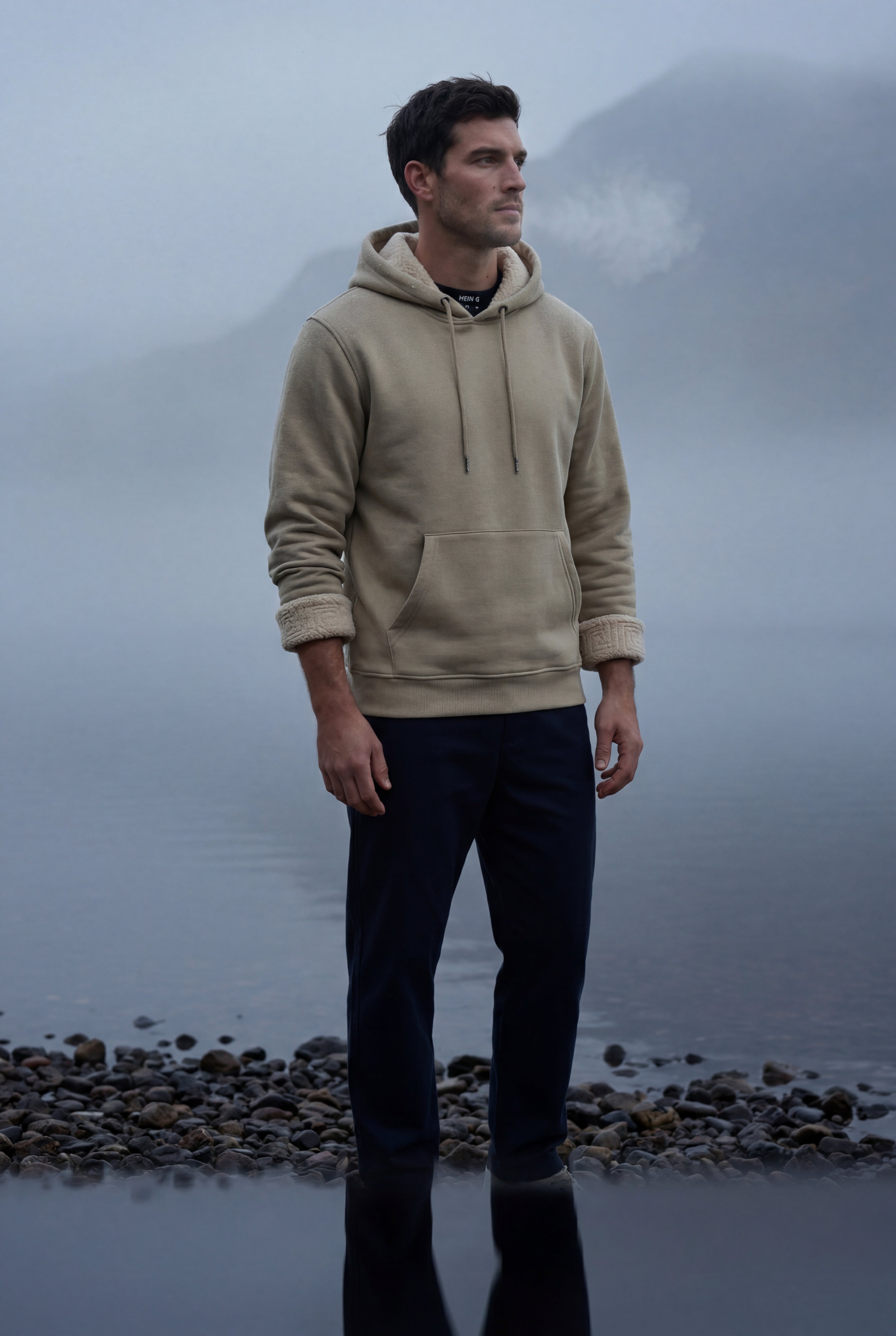 Comfortable hoodie for cold days – Hooded sweatshirt with pocket for men