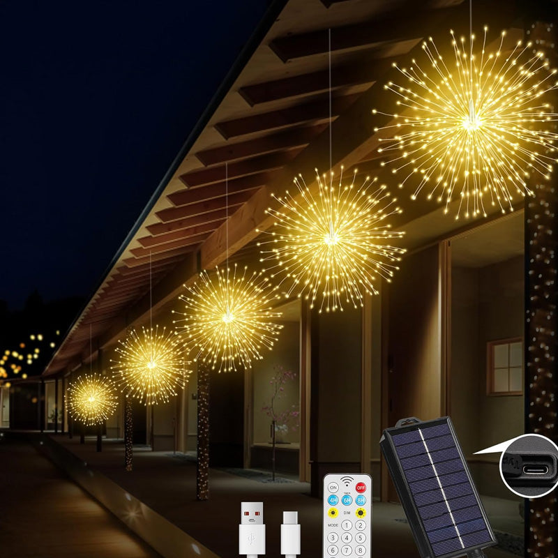 Decorative Outdoor Lighting for Garden and Pathways – Solar Fireworks LED Lights