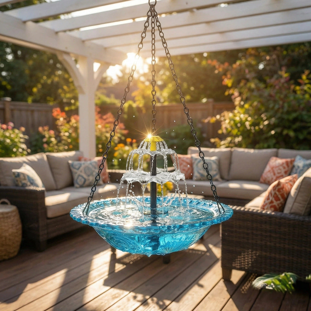 Decorative Bird Bath for Garden Wildlife – Solar Bird Bath with Fountain