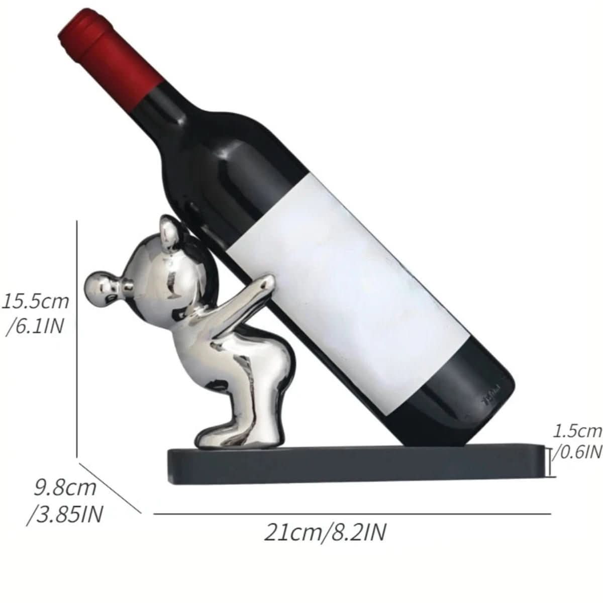 Decorative storage for wine bottles – Wine bottle holder in ceramic shaped like a bear