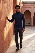 Figursyet rullekrave til kolde dage – Langærmet trøje til mænd