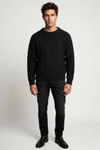 Classic sweater for cold days – Long-sleeve cable knit for men