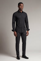 Fitted shirt for work and everyday use – Long-sleeve shirt with classic collar for men
