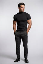 Fitted t-shirt for everyday use – Short-sleeve t-shirt with turtleneck for men