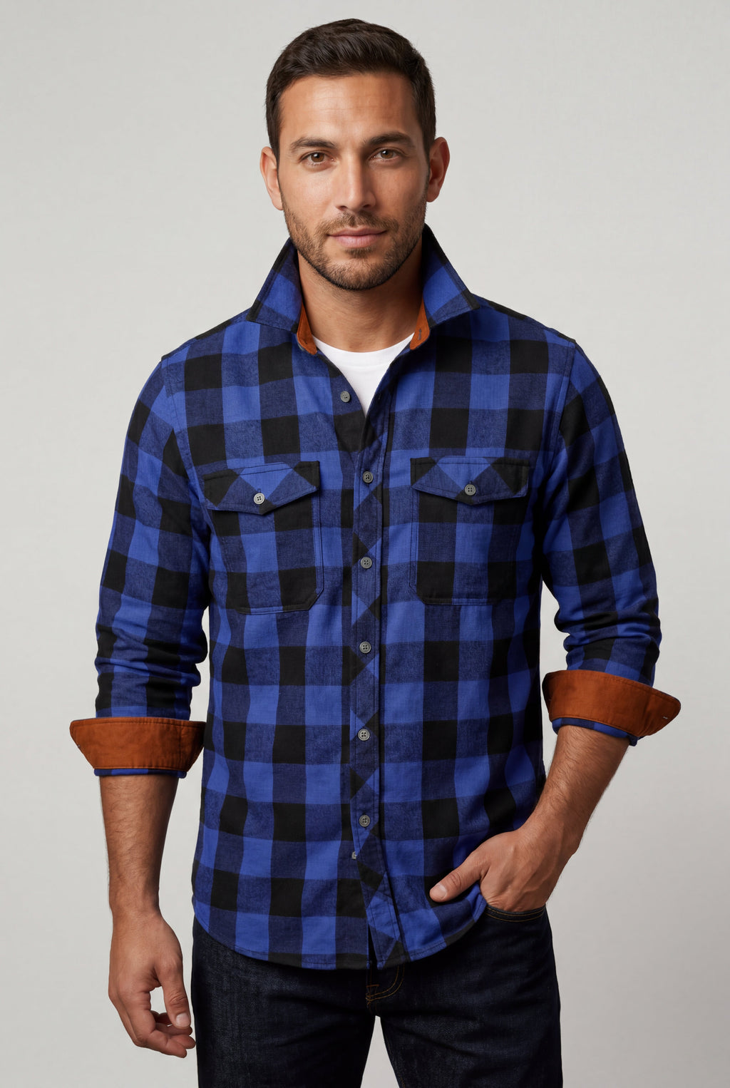 Ternet shirt for everyday use – Long-sleeved shirt with buttons for men