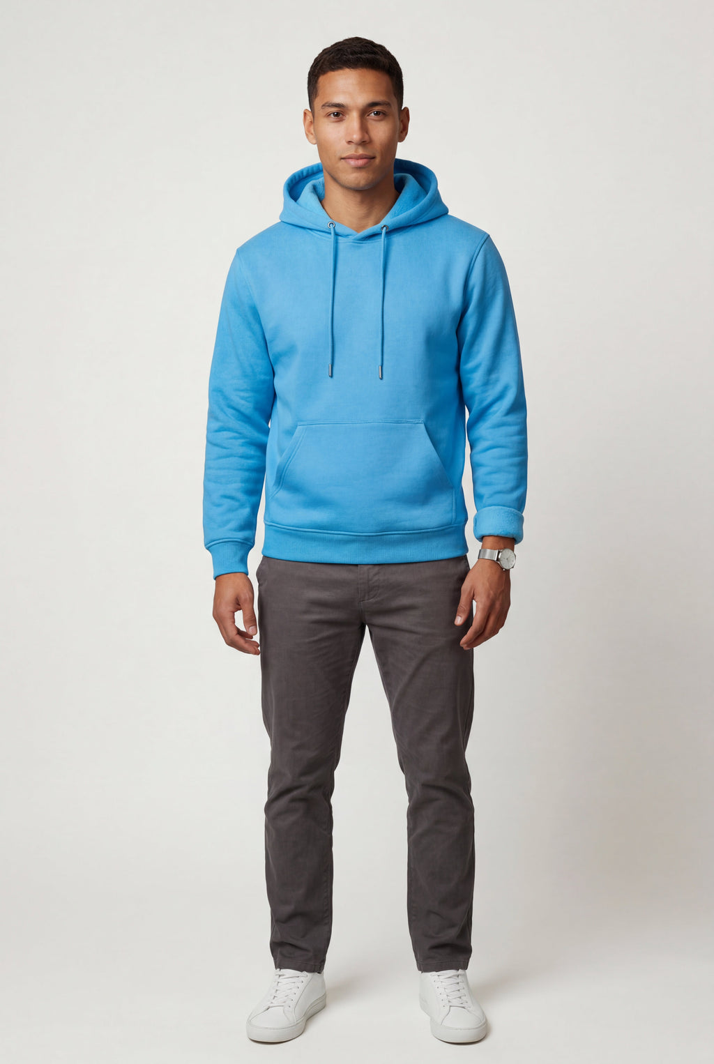 Comfortable hoodie for cold days – Hooded sweatshirt with pocket for men