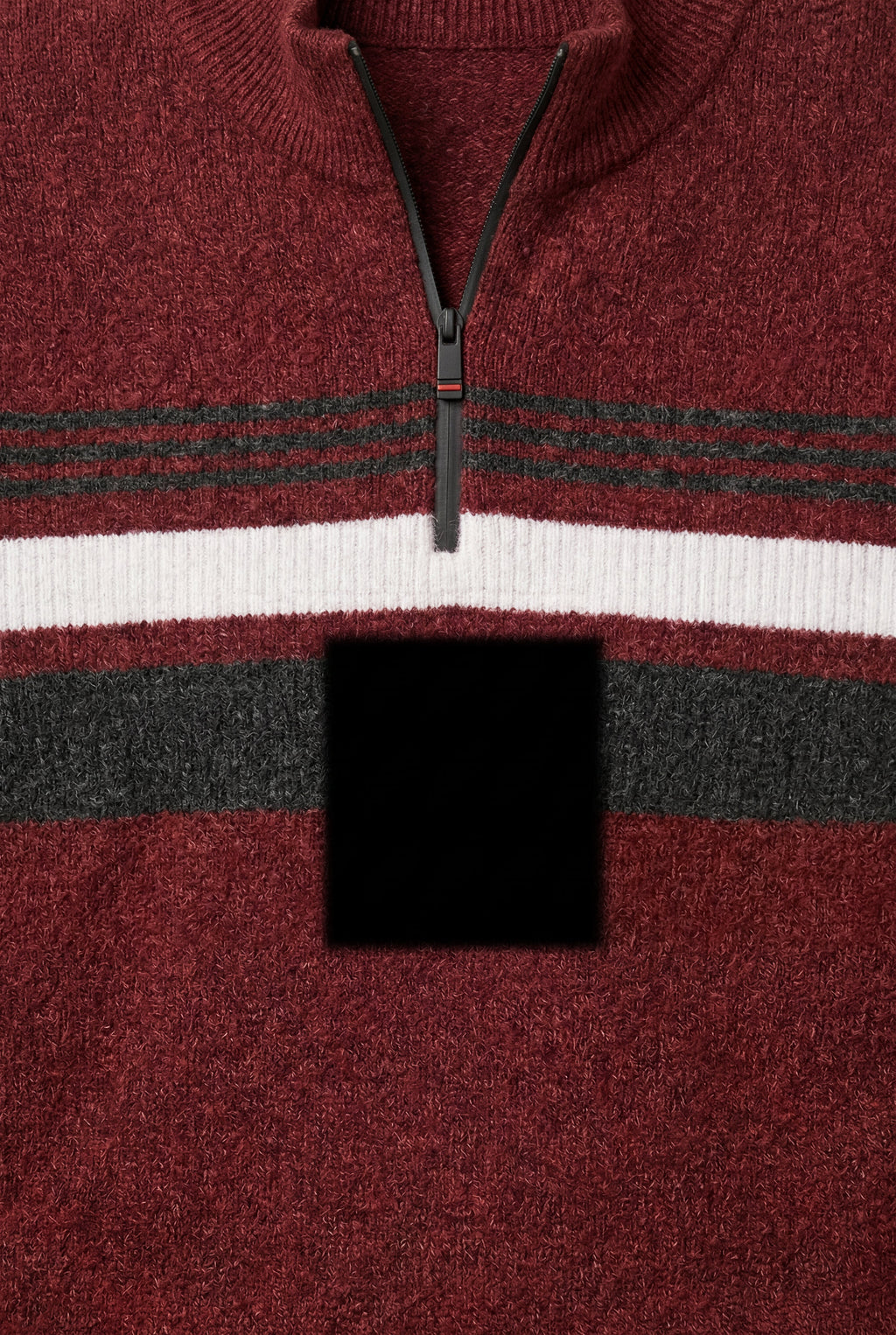 Knitted sweater for cold days – Sweater with half zipper and striped design for men