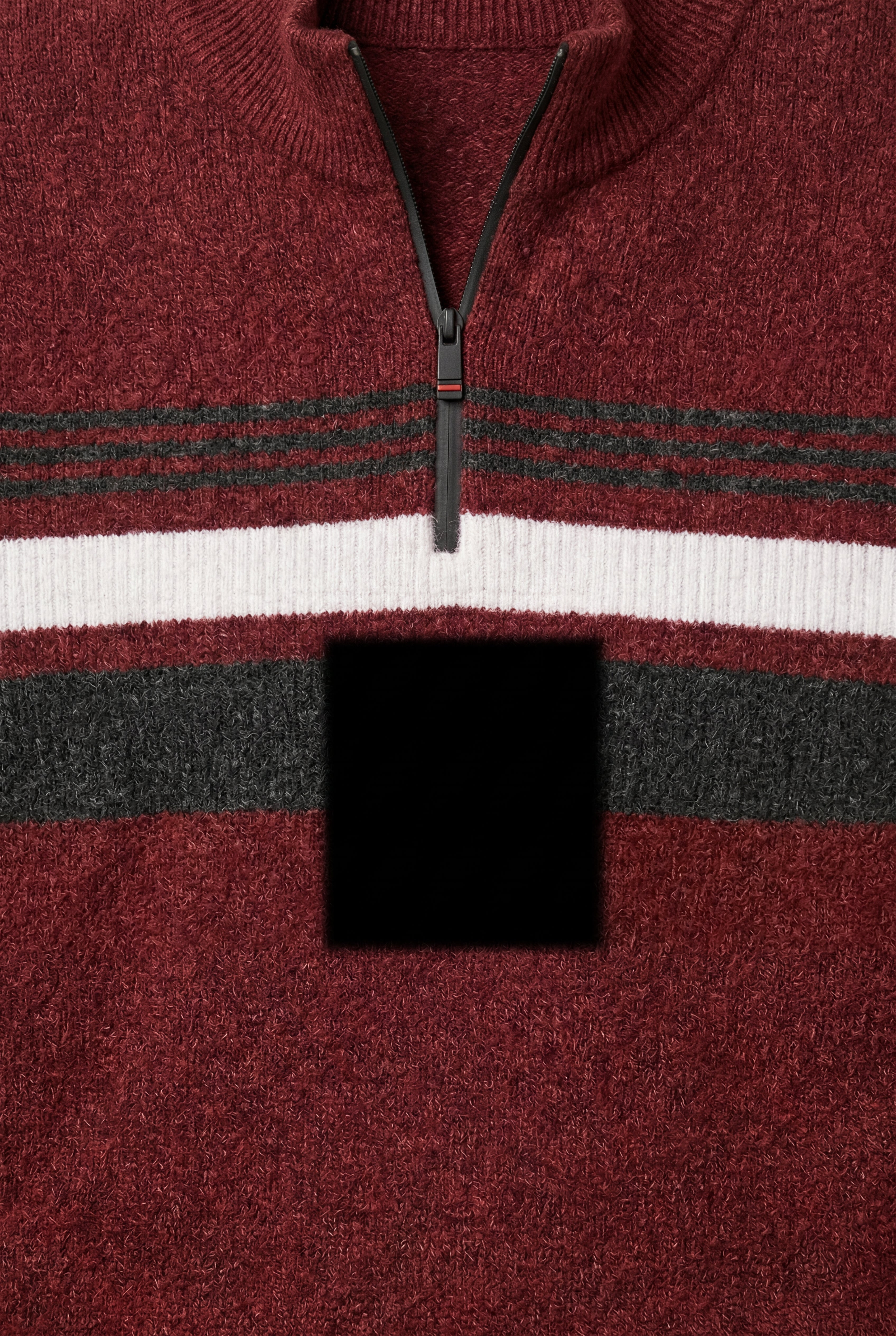 Knitted sweater for cold days – Sweater with half zipper and striped design for men