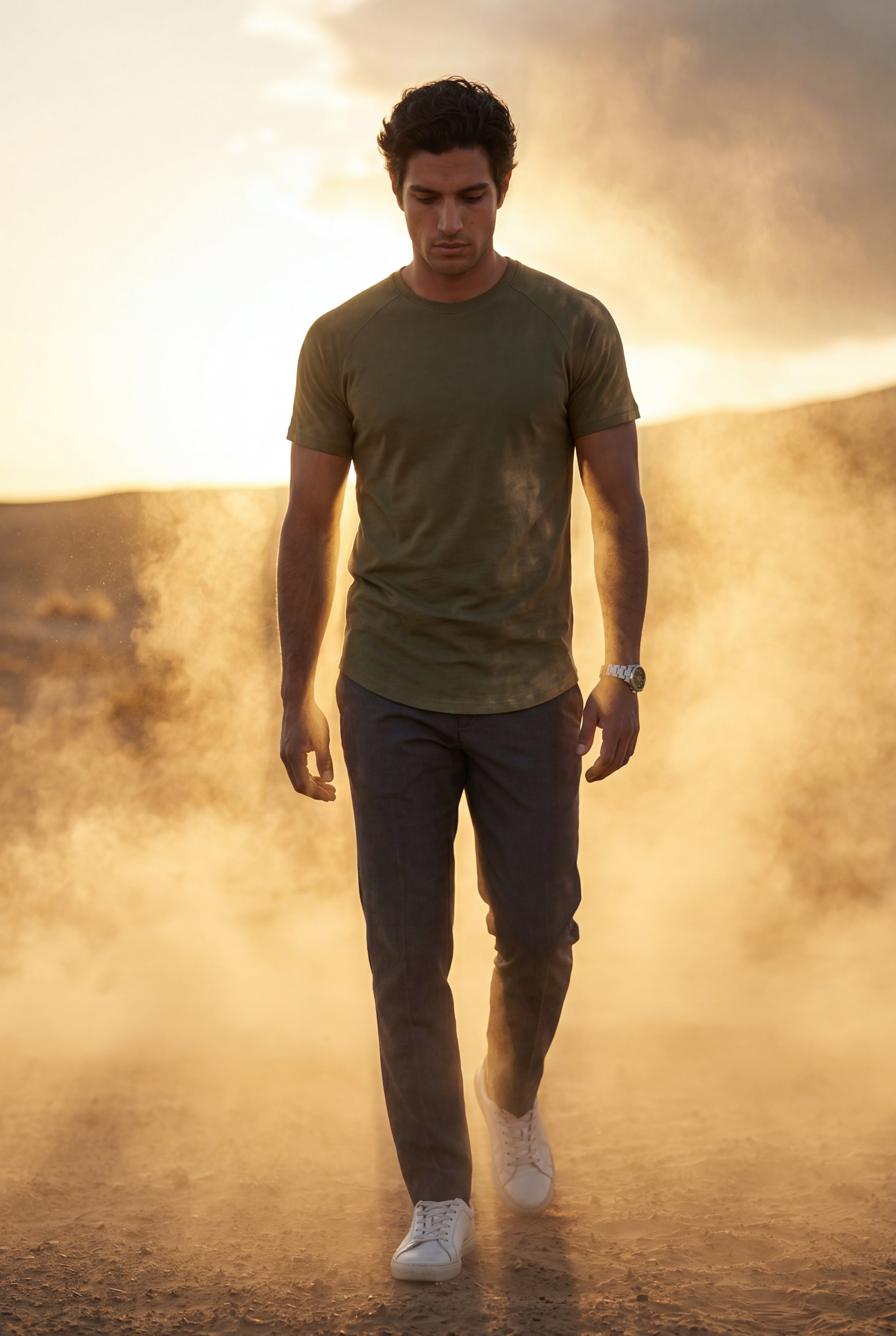 Fitted t-shirt for everyday use – Short-sleeve t-shirt with round neck for men