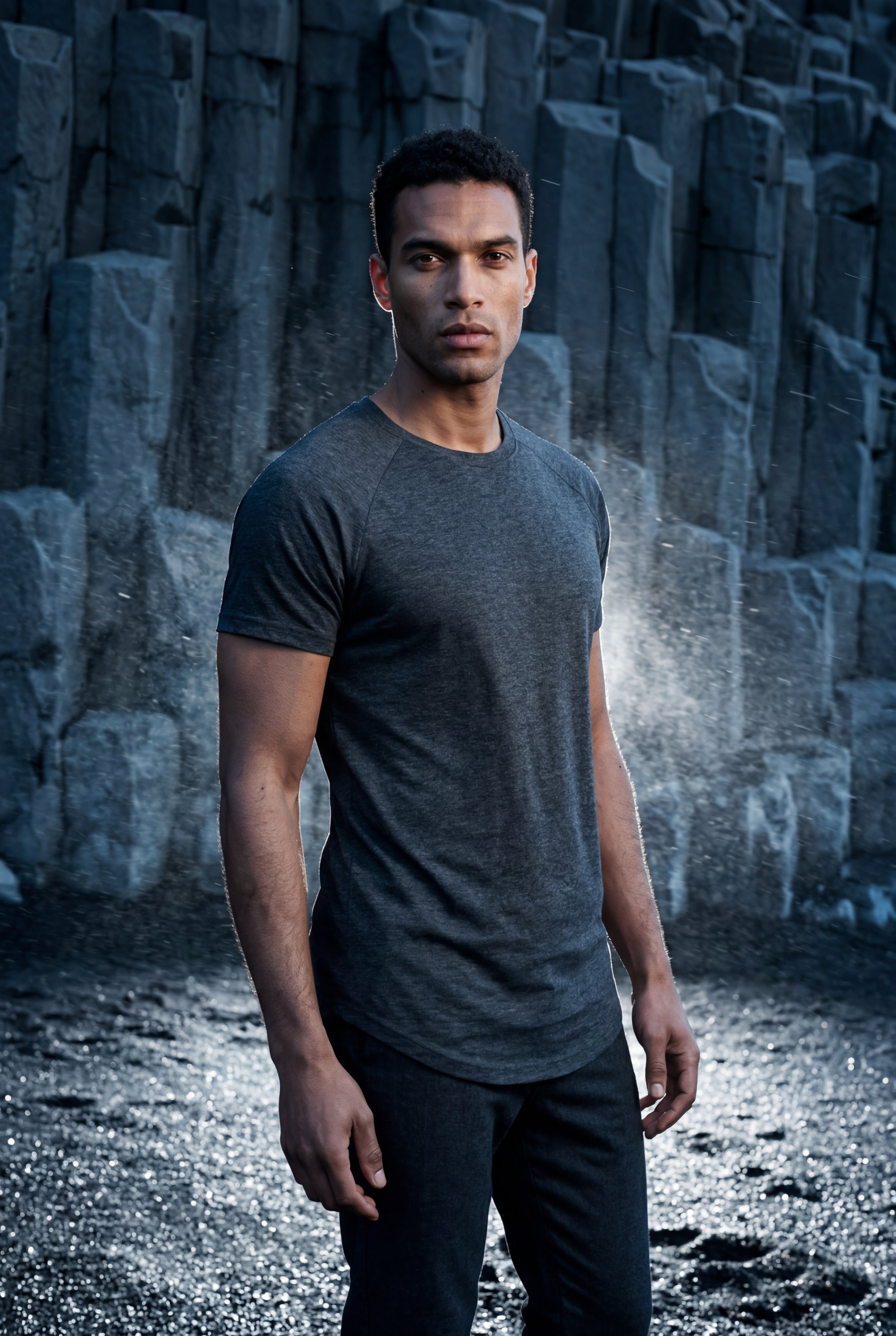 Fitted t-shirt for everyday use – Short-sleeve t-shirt with round neck for men
