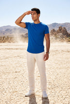 Fitted t-shirt for everyday use – Short-sleeve t-shirt with round neck for men