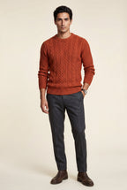 Kraftig kabeltrøje til kolde dage – Trøje med rund hals til mænd