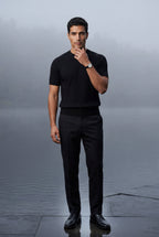 Fitted t-shirt for everyday use – Short-sleeve knitted t-shirt for men