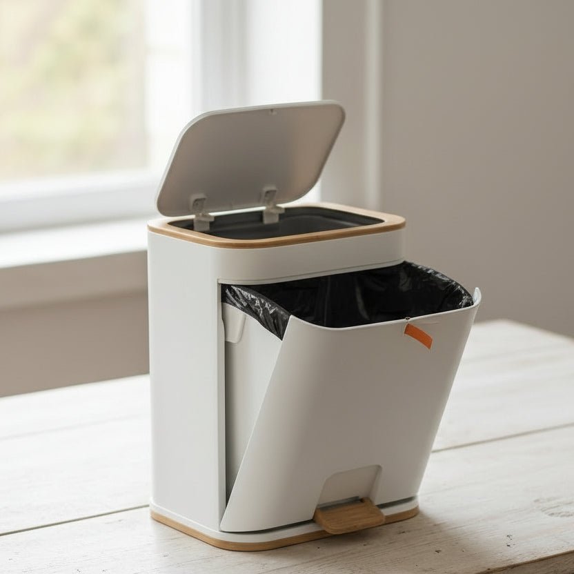 Hygienic waste solution for the bathroom – Trash can with lid