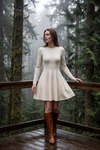 Fitted mini dress for everyday and parties – Long-sleeved dress for women