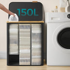 Laundry basket for sorting laundry with 3 compartments 150L
