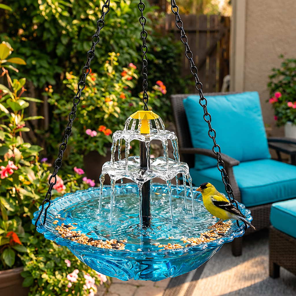 Decorative Bird Bath for Garden Wildlife – Solar Bird Bath with Fountain