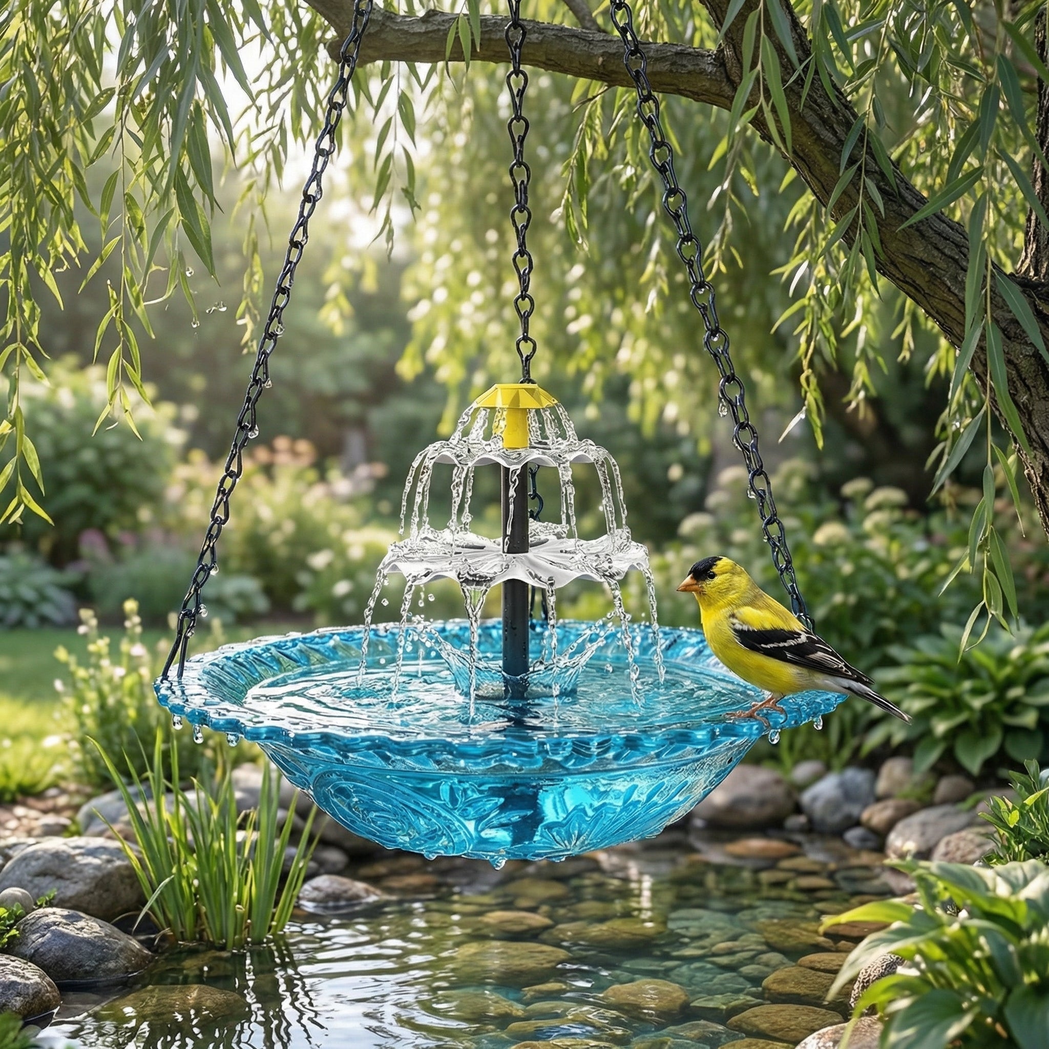 Decorative Bird Bath for Garden Wildlife – Solar Bird Bath with Fountain