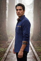 Casual shirt for everyday use – Shirt with checkered details for men