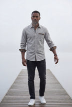 Casual shirt for everyday use – Shirt with checkered details for men