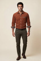 Casual shirt for everyday use – Shirt with checkered details for men