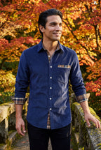 Casual shirt for everyday use – Shirt with checkered details for men