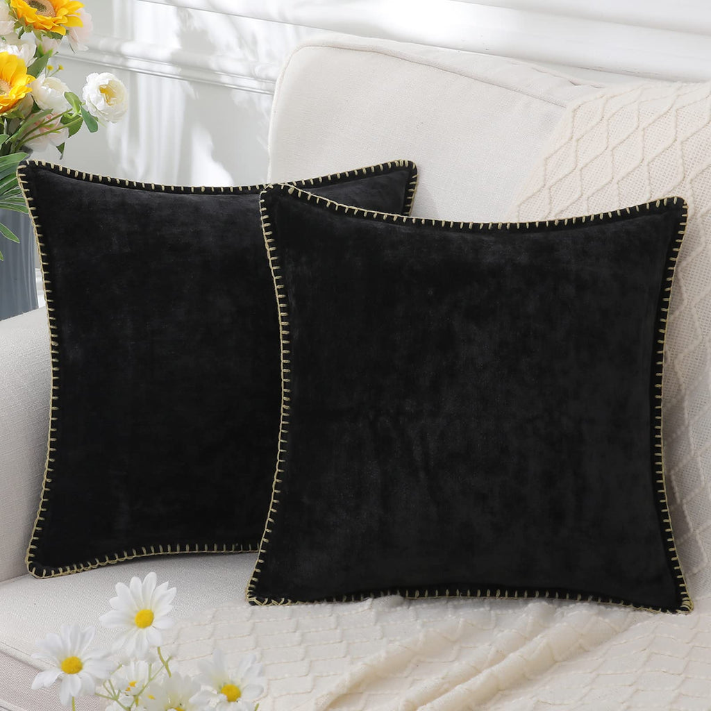 Solid color decorative cushion with decorative edge for indoor use
