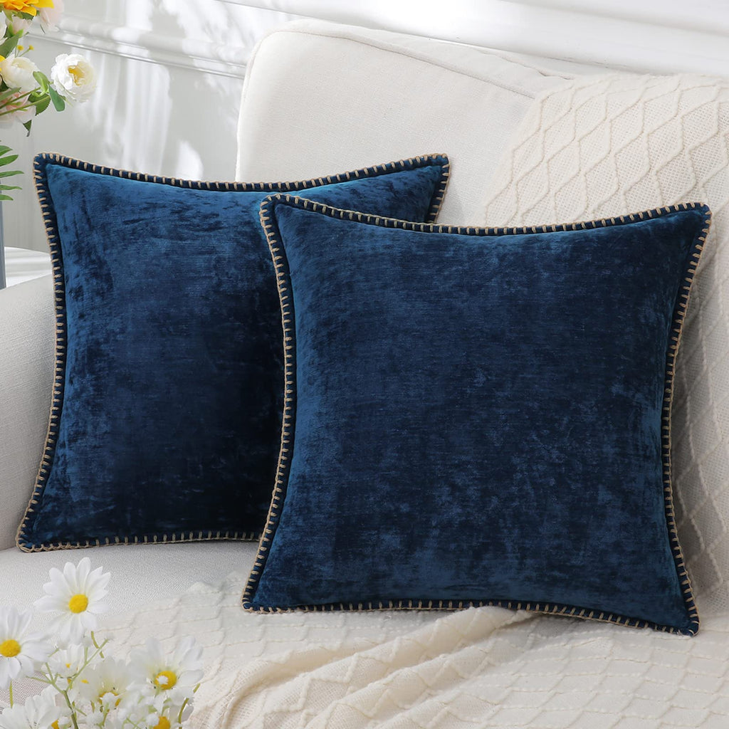 Solid color decorative cushion with decorative edge for indoor use