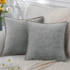 Solid color decorative cushion with decorative edge for indoor use