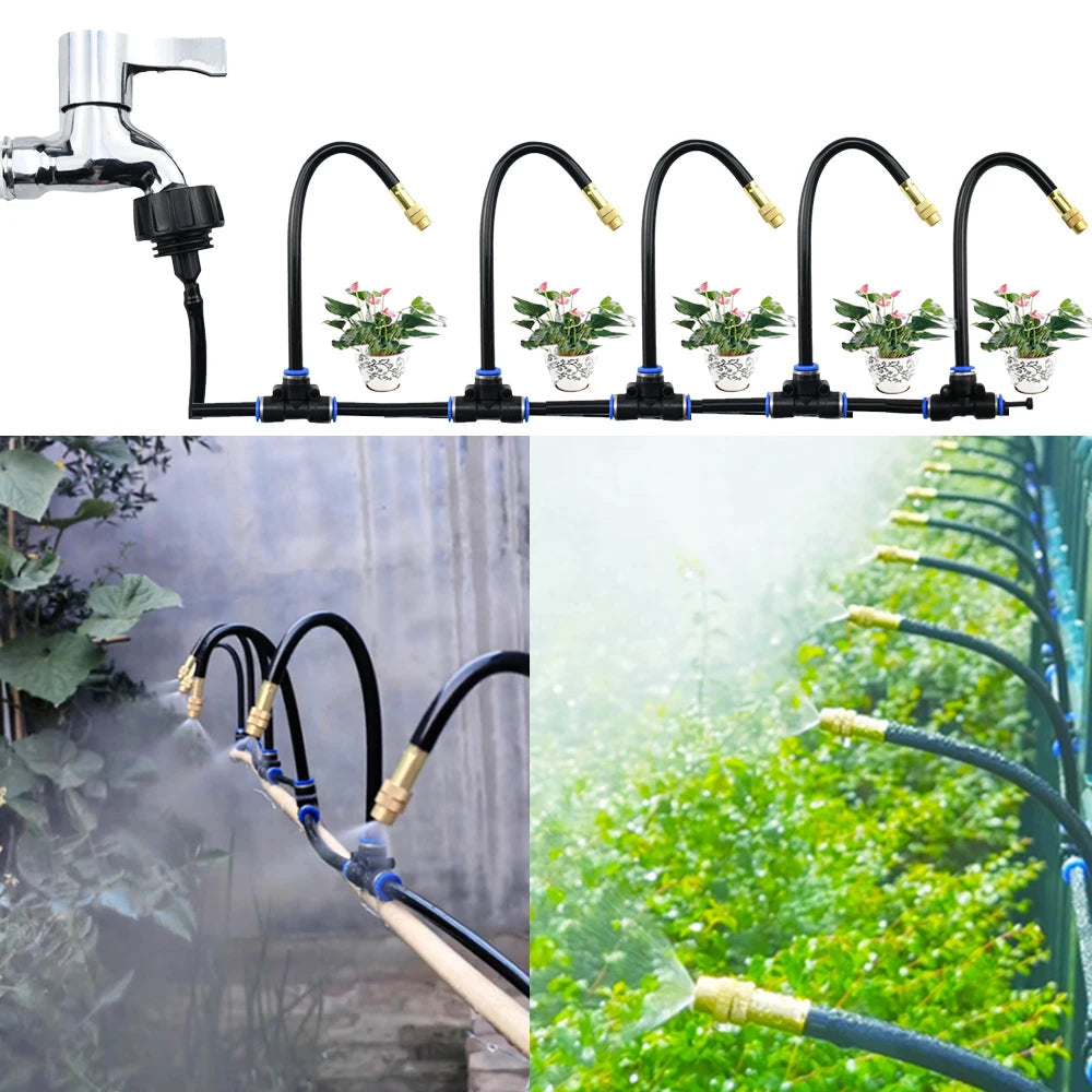 Automatic Plant Watering for Garden and Balcony – Irrigation System with 360° Spray Nozzles