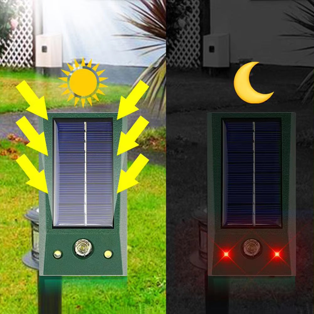 Solar Pest Protection for Garden Areas – Ultrasonic Pest Repeller with LED Flash
