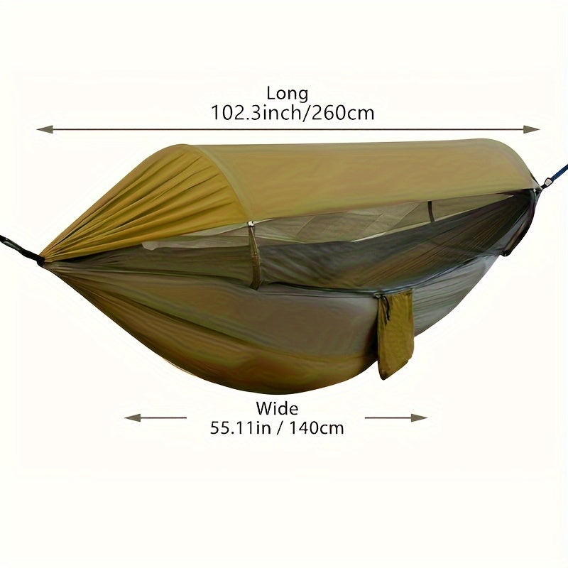Comfortable Outdoor Relaxation for Camping and Travel – Hammock with Mosquito Net and Sunshade
