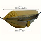 Comfortable Outdoor Relaxation for Camping and Travel – Hammock with Mosquito Net and Sunshade