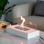 Bioethanol tabletop fireplace for indoor and outdoor use