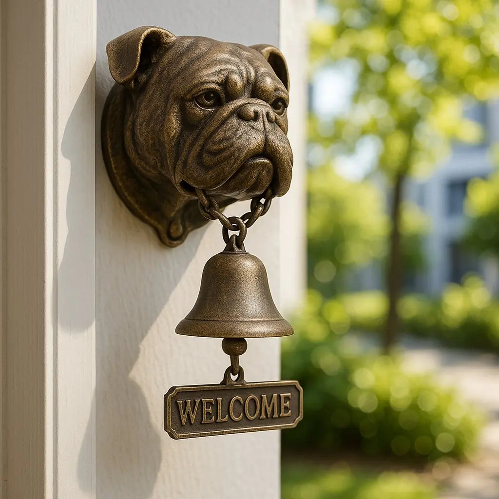 Doorbell with German Shepherd in cast iron for outdoor use