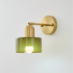 Wall lamp in Bauhaus Style with Colored Glass