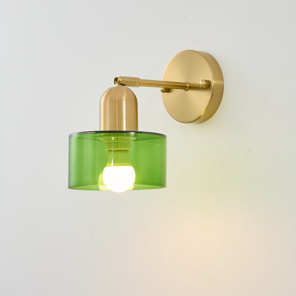 Wall lamp in Bauhaus Style with Colored Glass