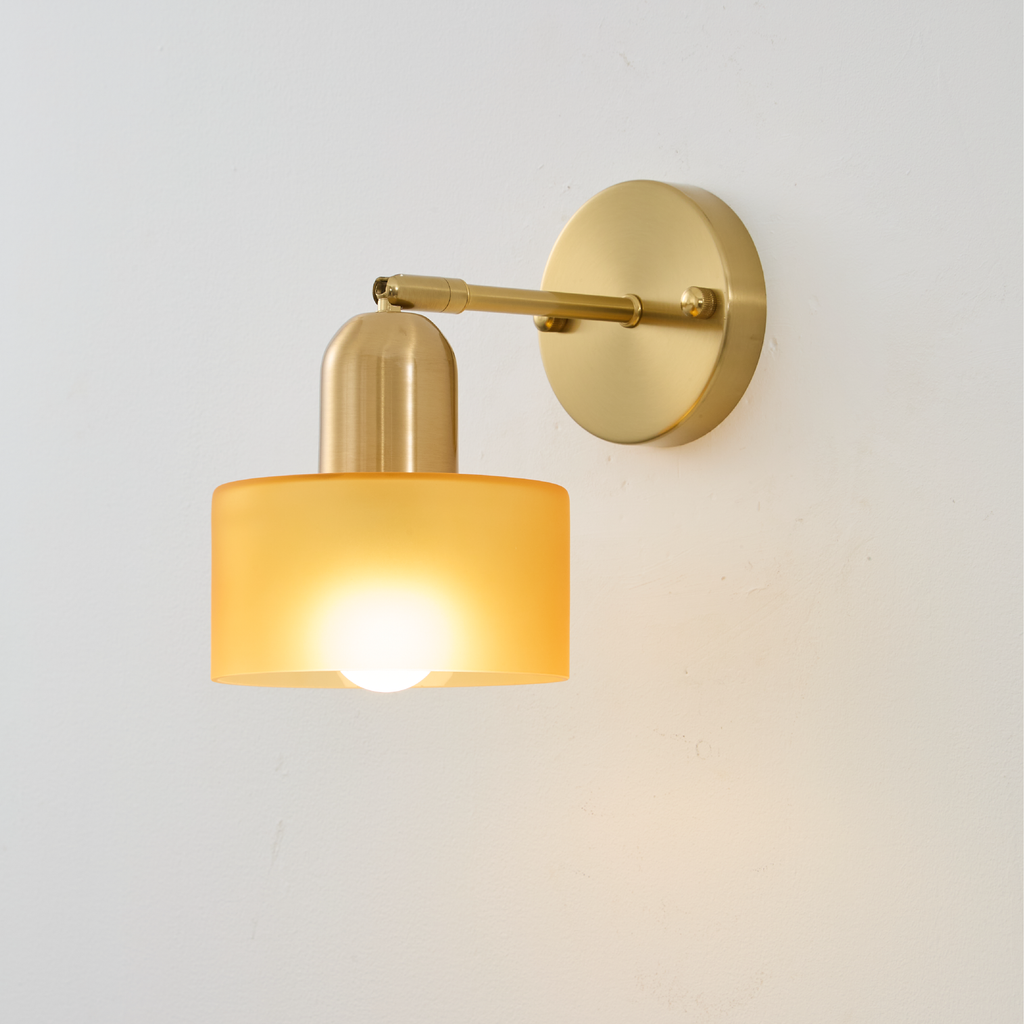 Wall lamp in Bauhaus Style with Colored Glass