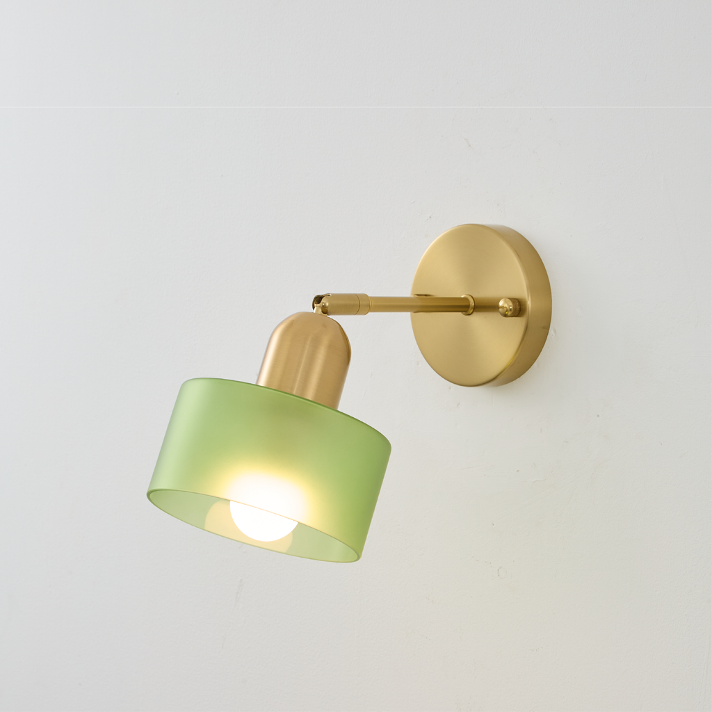 Wall lamp in Bauhaus Style with Colored Glass