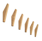 Sæt med 6 vægknager i træ til entré og badeværelse